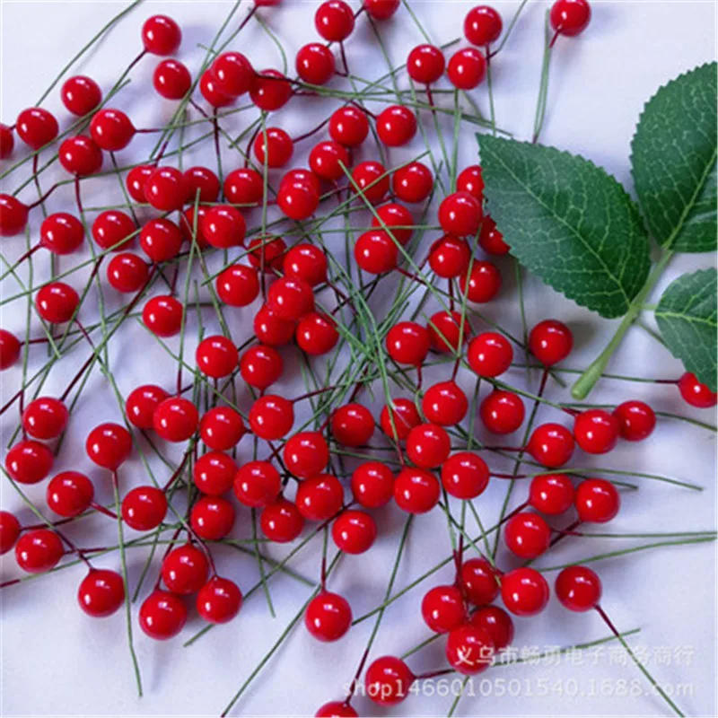 Description Picture 6 of item50/100Pcs Simulated Decorative Berries Christmas Artificial Flower Fruit Cherry Plants Home Christmas Party Decoration DIY Gift