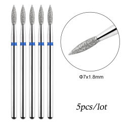 5pcs/set Diamond Nail Drill Bit 3/32'' Nail Bits for Cuticle Electric Nail Cutter Professional Manicure Milling Cutter Accessory