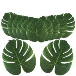 Artificial Palm Leaves Tropical Monstera Fake Plant Large Green Leaf Table Wall Decoration for Hawaiian Party Supplies