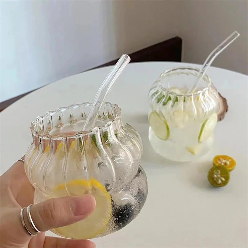 Description Picture 3 of itemCreative Ins Glass Cup Heat-resistant Tumbler Transparent Tea Juice Milk Coffee Mug Home Water Glasses Cocktail Beer Glasses