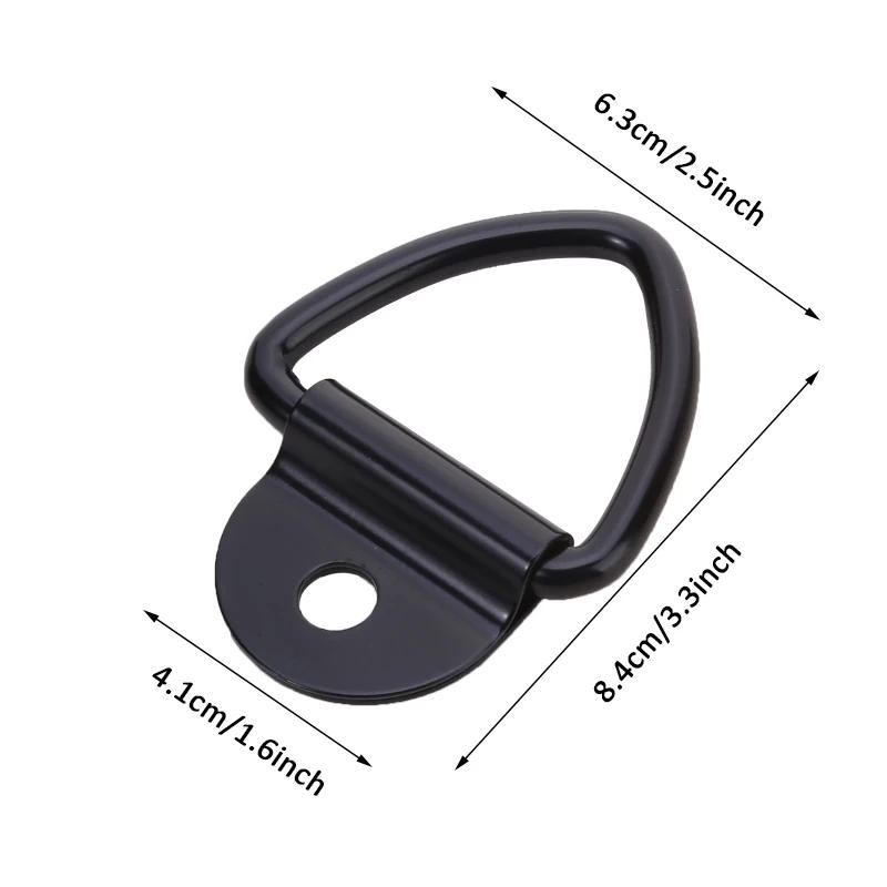 Description Picture 2 of item5/20PCS D Shape Pull Hook Tie Down Anchor Ring Iron Stainless Steel Cargo Tie Down Ring for Truck Trailers RV Boats Accessories