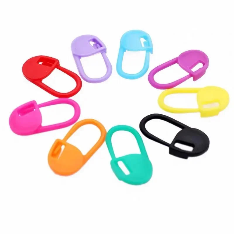Description Picture 6 of item300/50pcs Plastic Resin Small Safety Pins Locking Stitch Markers Crochet Latch Knitting Tools Needle Clip Hook Sewing Tools