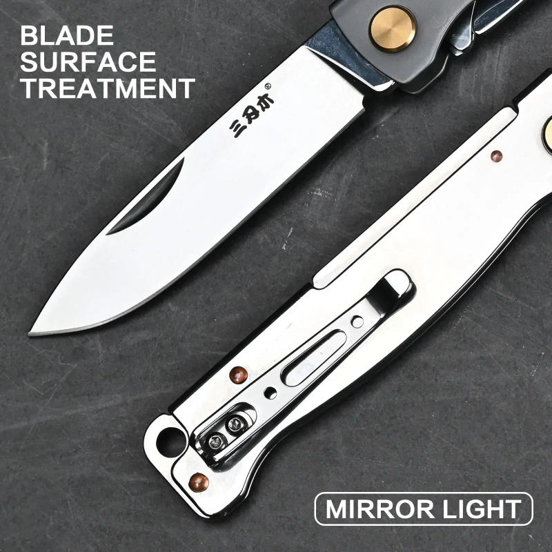 Description Picture 6 of itemPT711/PT721 Pocket Folding Knife 12C27 Steel EDC Survival Outdoor Camping Liner Equipped With Scissors Multifunction Tool2024