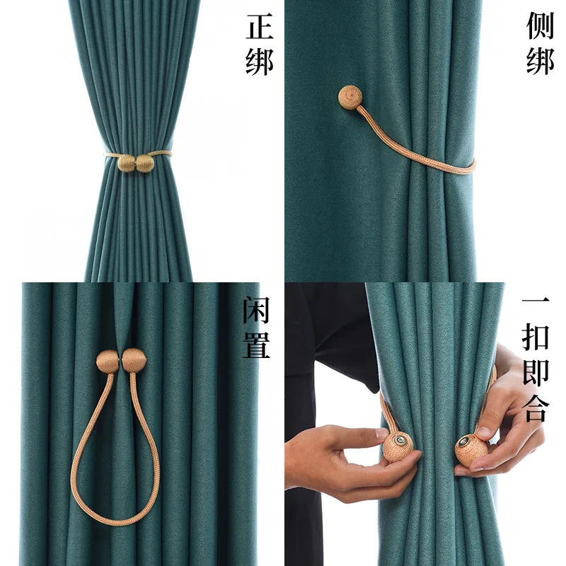 Description Picture 3 of item1/2Pcs Magnetic Curtain Clip Pearl Ball Curtains Holder Tieback Home Decor Hanging Ball Buckle Tie Back Room Accessories