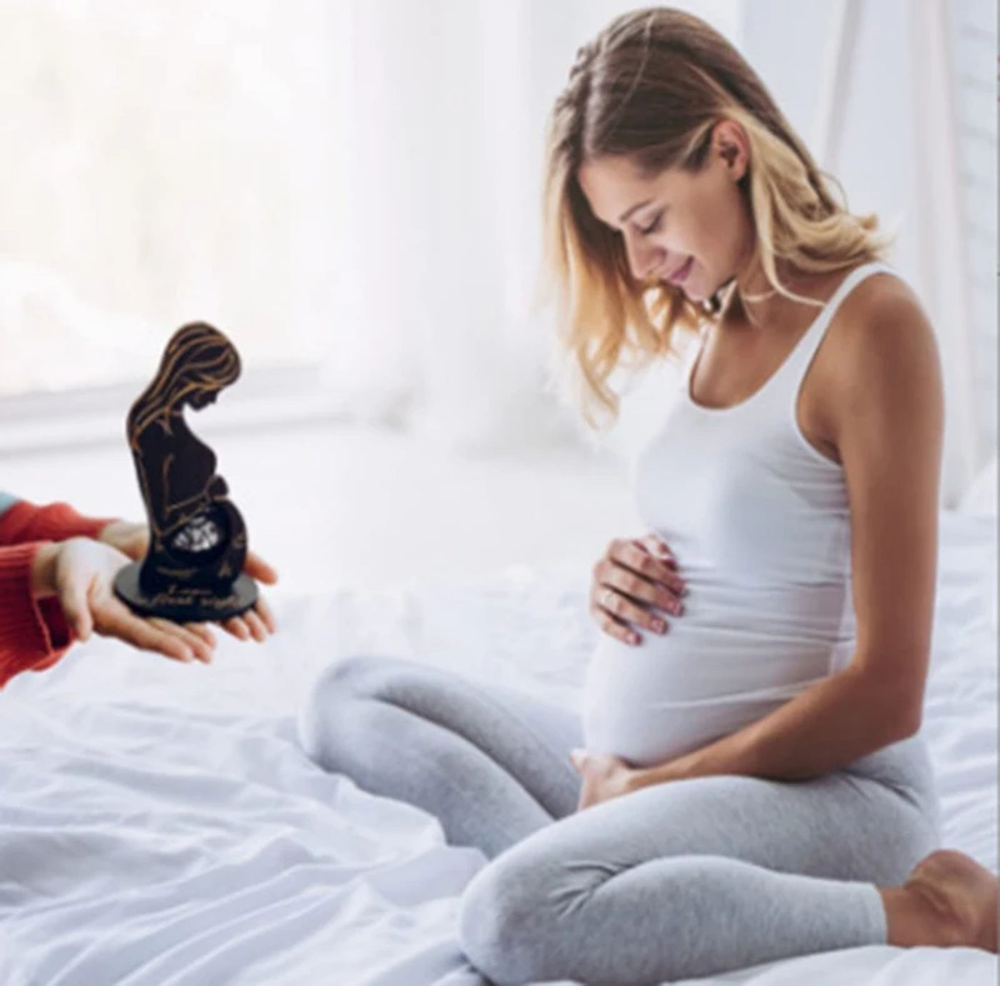 Description Picture 4 of itemWooden Baby Birth Commemorative Plaque Ultrasound Detection B-Ultrasound Memorial Ornament for Pregnant Mothers