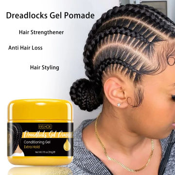 50g Castor Oil Braid Gel Hair Strengthener African Dreadlocks Hair Pomade Edges Control Traction Alopecia Hairstyling Cream