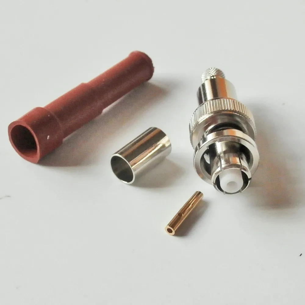 Description Picture 4 of item1 Pcs RF Coax Connector Socket RPBNC RP BNC Male High Voltage Power SHV 5000V 5KV Crimp for RG8X RG-8X LMR240 RG59 Cable Plug