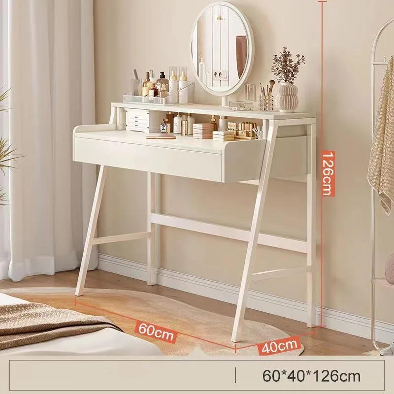Description Picture 6 of itemBedroom Modern Minimalist Dressing Table Bedroom Modern Minimalist Cream Wind Makeup Table Small New Small Dressing Table