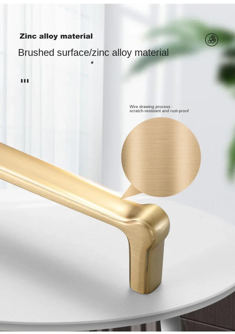 Description Picture 5 of itemCabinet Handles Kitchen Door Handles Drawer Knobs Zinc Alloy Wardrobe Door Handles Brushed Modern Style Hardware
