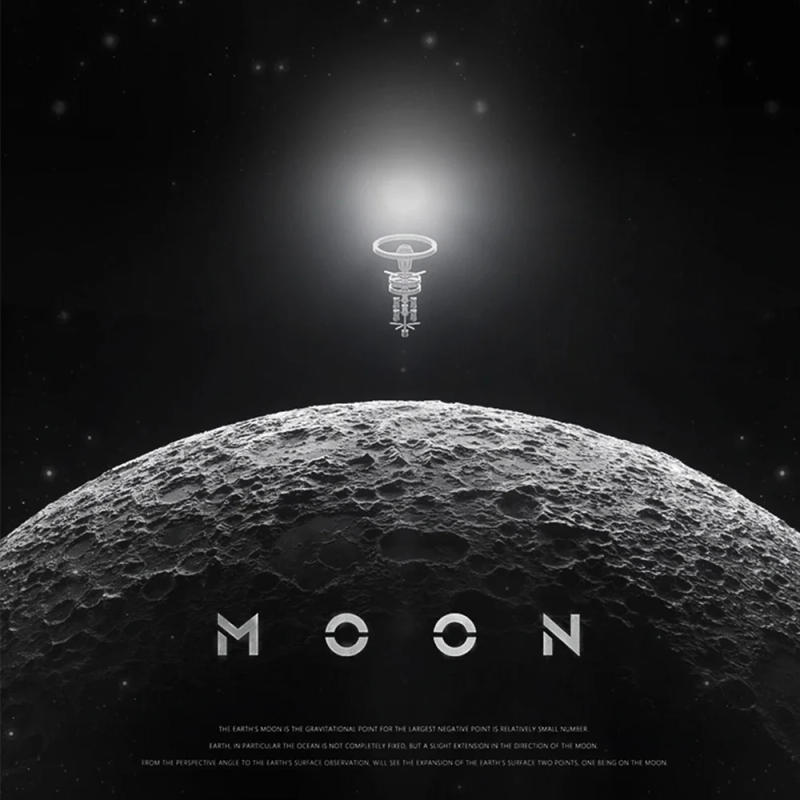 Description Picture 2 of itemGray Moon Circular Porch Decoration Painting Led Luminous Light Painting Light Luxury Style Bedside Painting Corridor End Mural