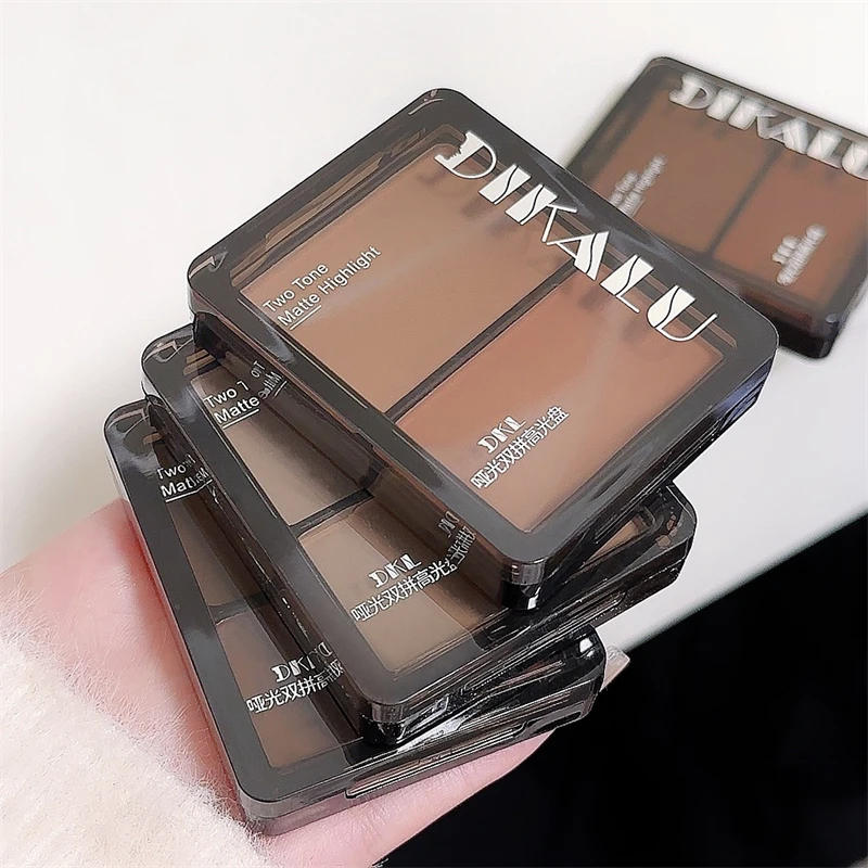 Description Picture 4 of itemHighlighter Contour Palette 3D Facial Bronzer Cosmetic Face Shading Powder Two-toned Lasting Matte Nose Shadow Makeup Cosmetics