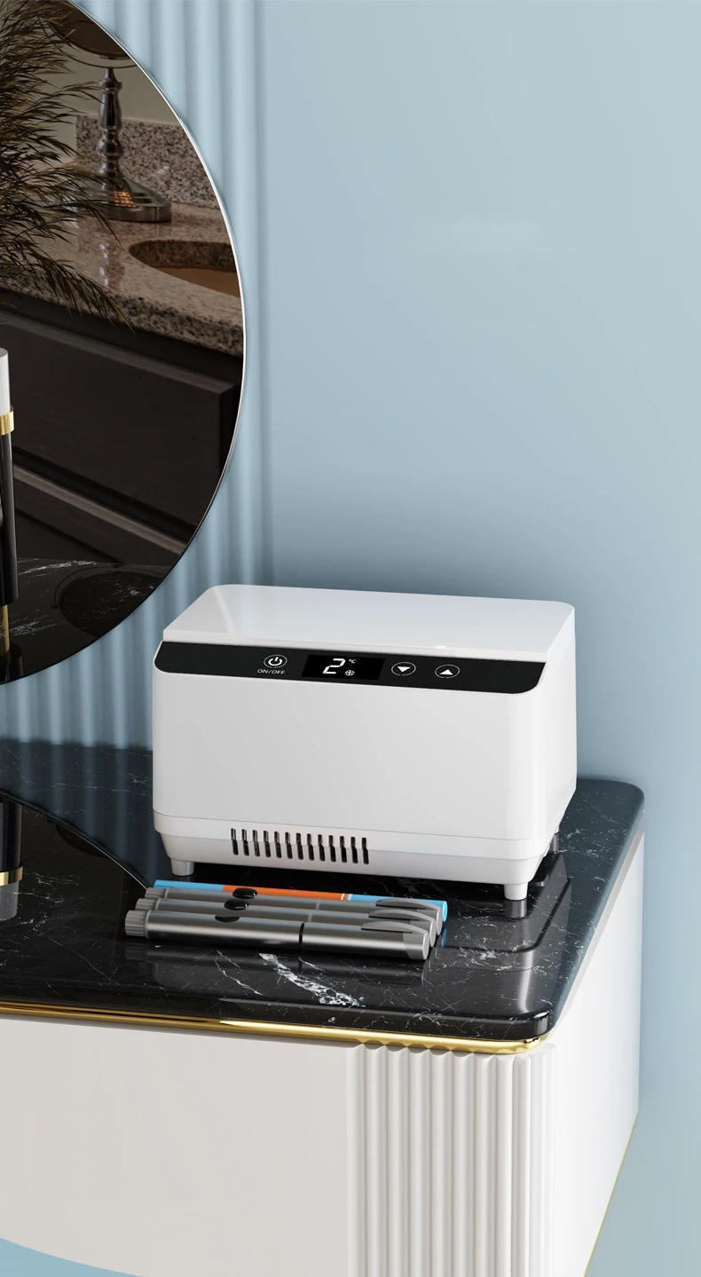 Description Picture 3 of itemCar Mini Electric Refrigerator Portable Insulin Refrigerator Box Cooling Box Interferon Refrigerator Case Car And Home Dual Use