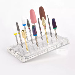 12/14/24/48 Holes Nail Drill Bits Holder Stand Display Storage Box Nail Grind Head Organizer Empty Container Case Manicure Tool