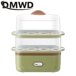 DMWD Electric Egg Cooker Double Layers Multifunction Eggs Boiler Corn Milk Rapid Breakfast Machine Home Food Heating Steamer