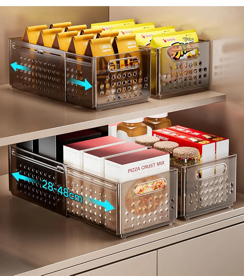 Description Picture 3 of itemStretchable Storage Drawer Large Capacity Kitchen Cabinet Organizer Snacks Cosmetics Storage Box Wardrobe Organizer Save Space