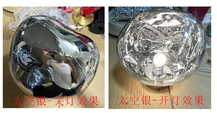 Description Picture 6 of itemNordic Art Deco Wall Lamp Bedside Corridor Ceiling and Wall Ambient Lighting Diffuse Reflection Mirror Silver Glass Sconces Lamp