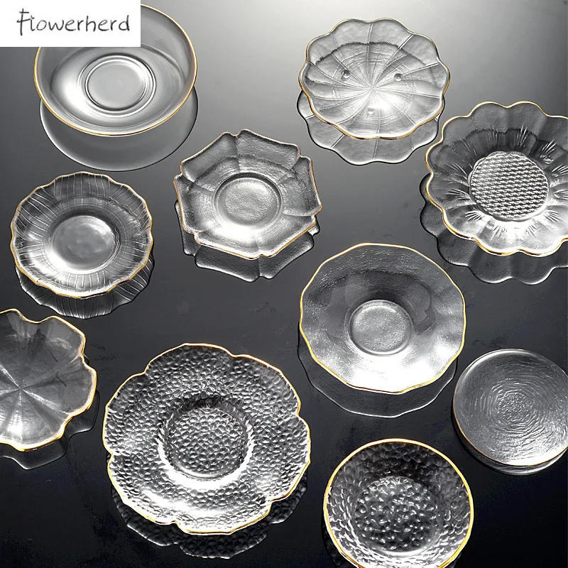 Description Picture 2 of itemNew Gongfu Tea Tray Round Insulated Glass Tea Mat Saucer Teaware Creative Kung Fu Tea Set Cup Holder Phnom Penh Saucer