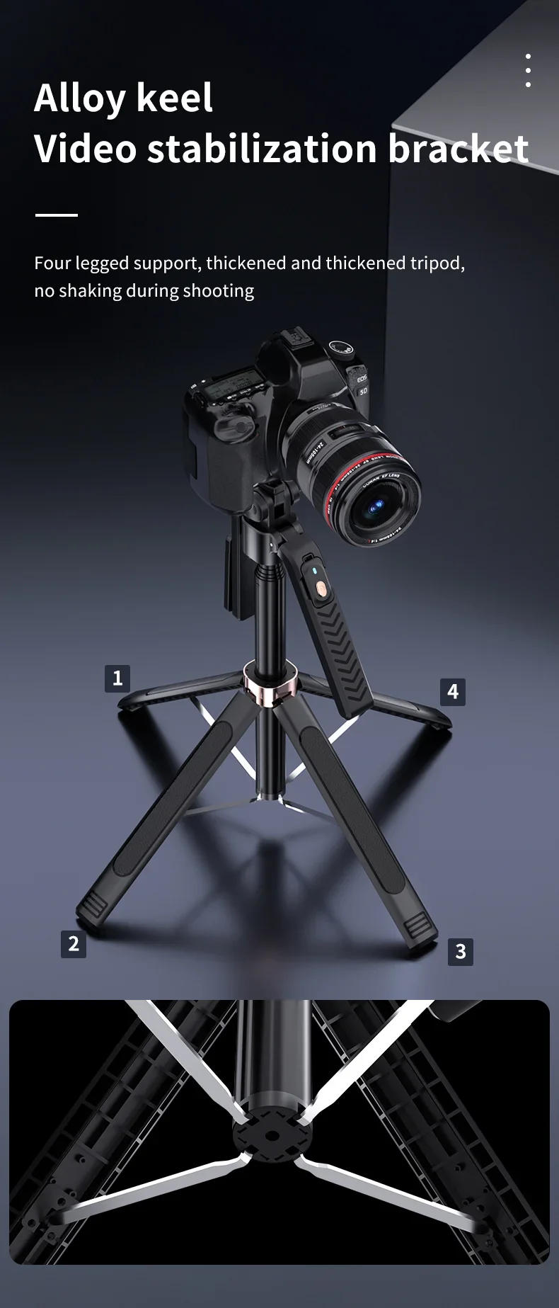 Description Picture 3 of itemCL09 1.8m Handheld Selfie Stick 360 Degree Rotation AI Intelligent Tracking Gimbal Tripod 3 in 1 Gimbal Stabilizer Selfie Stand