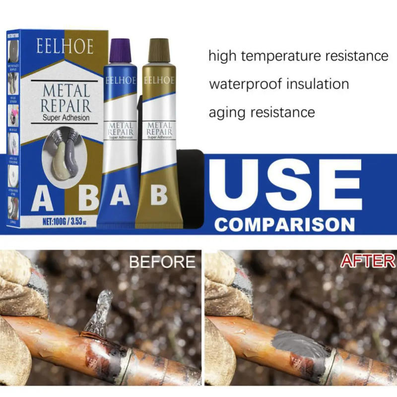 Description Picture 2 of itemAB Glue Metal Repair Adhesive High Strength Bonding Sealant Weld Seam Metal Adhesive Heat Resistance Strong Casting AB Glue