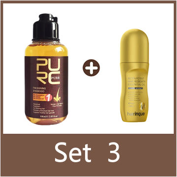 PURC Hair Growth Products for Men Women Ginger Sets Fast Regrowth Shampoo Anti Hair Loss Oil Scalp Treatment Hair Care Kits