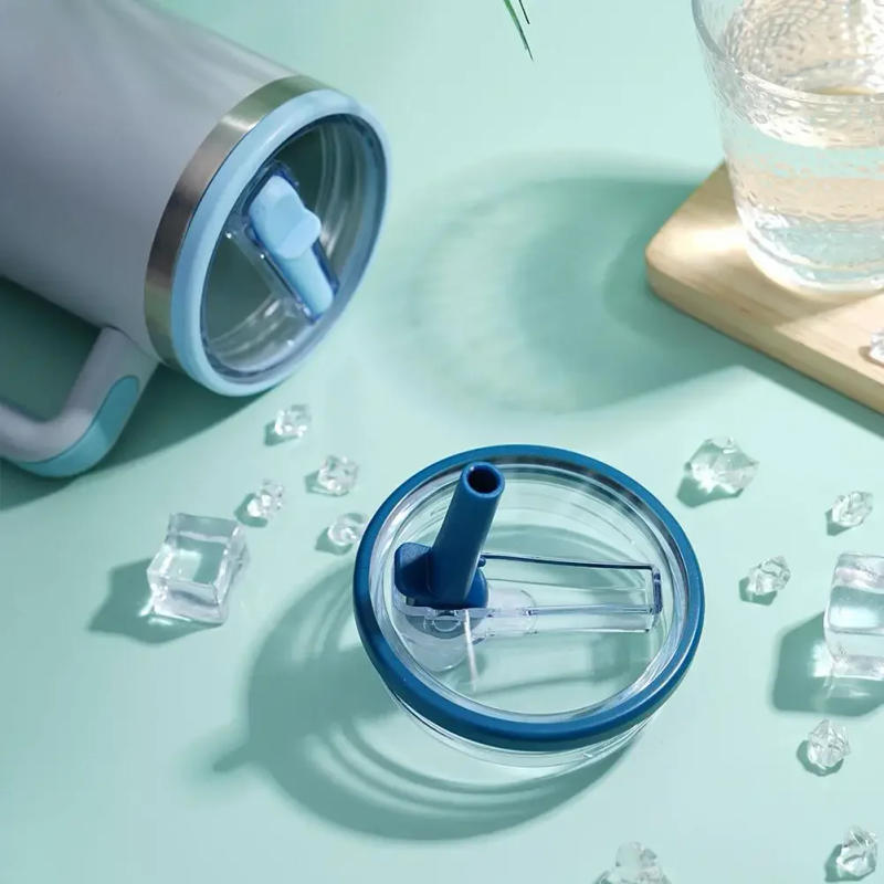 Description Picture 4 of item40 Oz Tumbler Flip Straw Lid Replacement For Stanley Reusable Straw Cover Creative Design Folding Straw Seal Up Leak Proof Lid