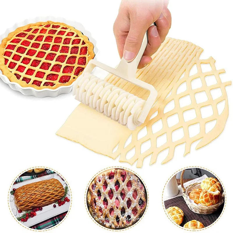 Description Picture 3 of itemCreative Baking Tools Plastic Roller Mesh Cutter L/M/S Grid Pattern For Pastry Dough Fondant Pizza Cakes Pies Kitchen Supplies