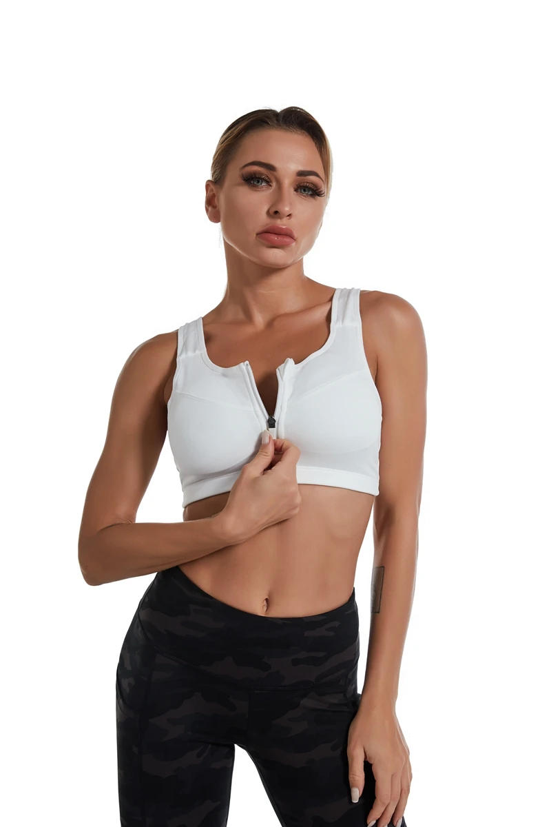 Description Picture 3 of itemPlus Size Top Women Front Zipper Sports Bras Underwear Gym Fitness Push Up Athletic Running Yoga Sport Bra Top 3XL 4XL 5XL