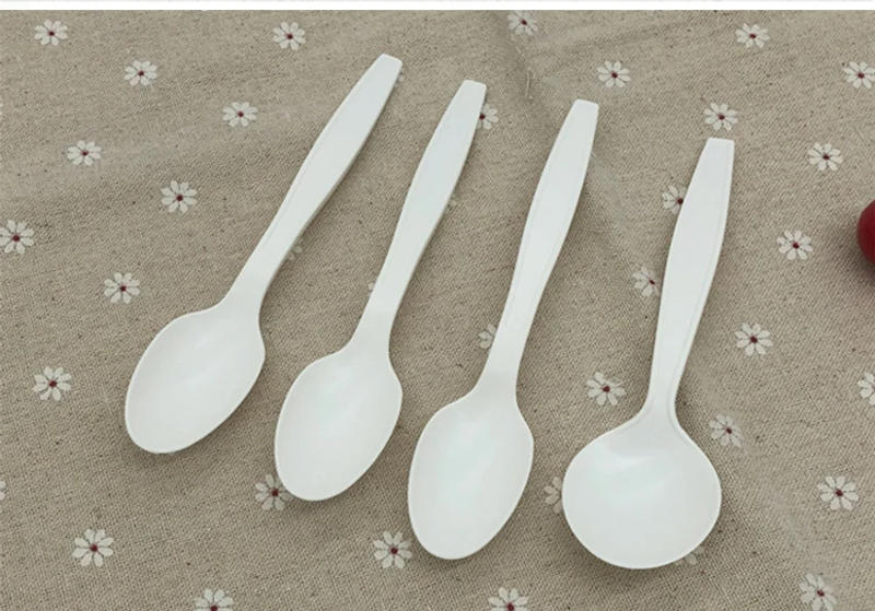 Description Picture 6 of itemDisposable Degradable Corn Starch Tableware Pizza Teaspoon Spoon Fork Knife Mini Cutlery Festival Party Accessories 100pc/lot
