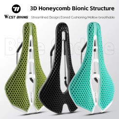 WEST BIKING 3D Road Bike Seat 150mm Comfortable MTB Saddle with Shock Absorption Breathable Bionic Structure Multicolor Cushion
