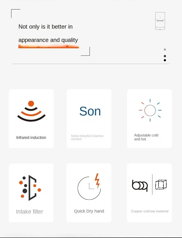 Description Picture 4 of item220V hand dryer, fully automatic induction, bathroom hand dryer, hand blowing dryer,  toilet