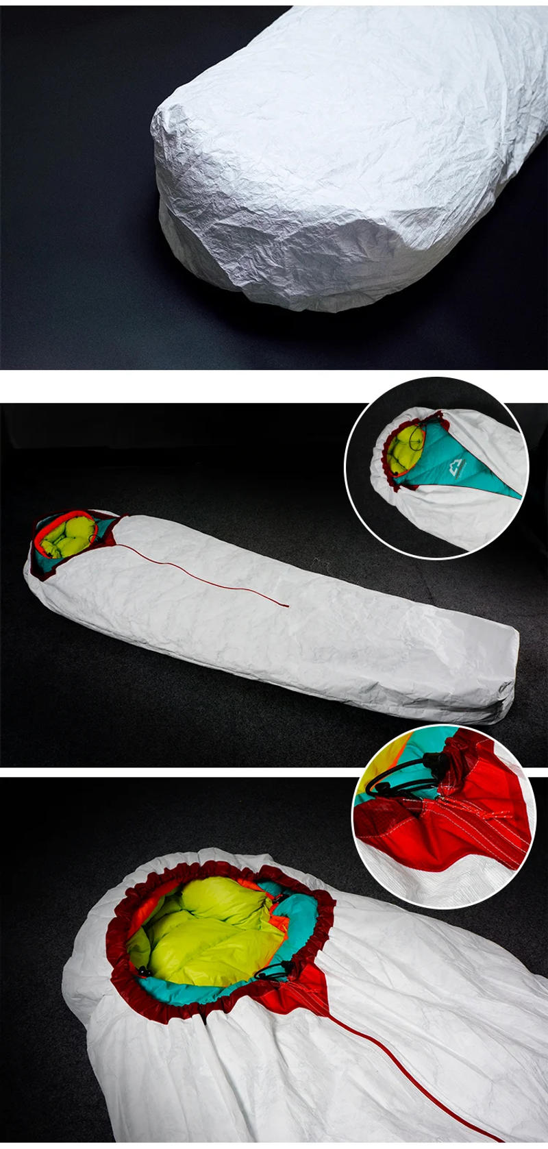 Description Picture 6 of item3F UL Gear Outdoor Professional Camping Hiking Tyvek Sleeping Bag Waterproof Cover Bivy Lining Protection Sleeping Bag