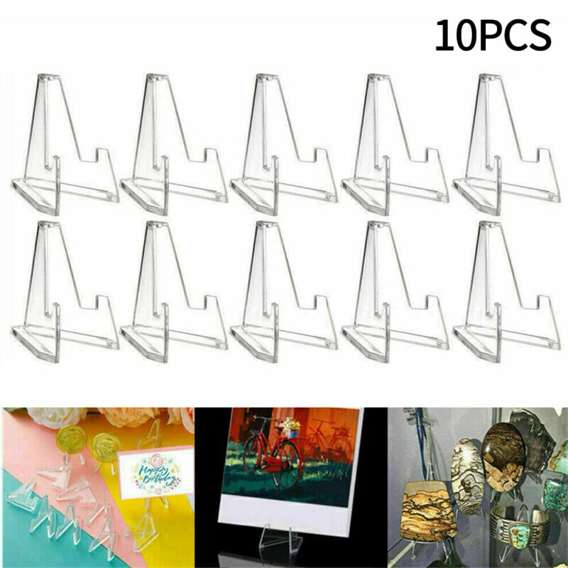 Description Picture 3 of item10Pcs Acrylic Display Stands Transparent Triangle Commemorative Coin Watch Card Holders Display Rack For Exhibitions Home Decor