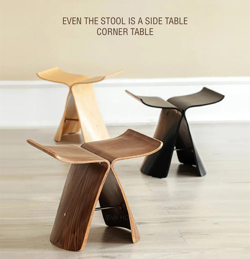 Description Picture 2 of itemNordic Creative Design Butterfly Chair, Side Table, Corner Table, Living Room Stool, Art-Stool, Bathroom Chair, Home Furniture
