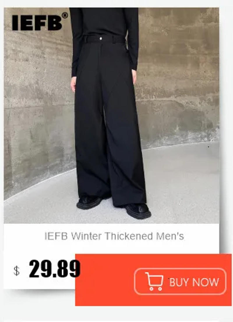 Description Picture 2 of itemIEFB Korean Style Sweatpants Straight Wide Leg Men's Casual Pants 2024 Summer New Drawstring Fashion Loose Male Overalls C5648