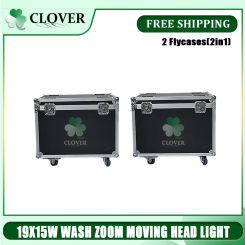 0 Tax 2Pcs Flycase For New LED 19x15W RGBW Beam+Wash Zoom Moving Head Light DMX 16/20 CH DJ Disco Part Church TV Studio Stage