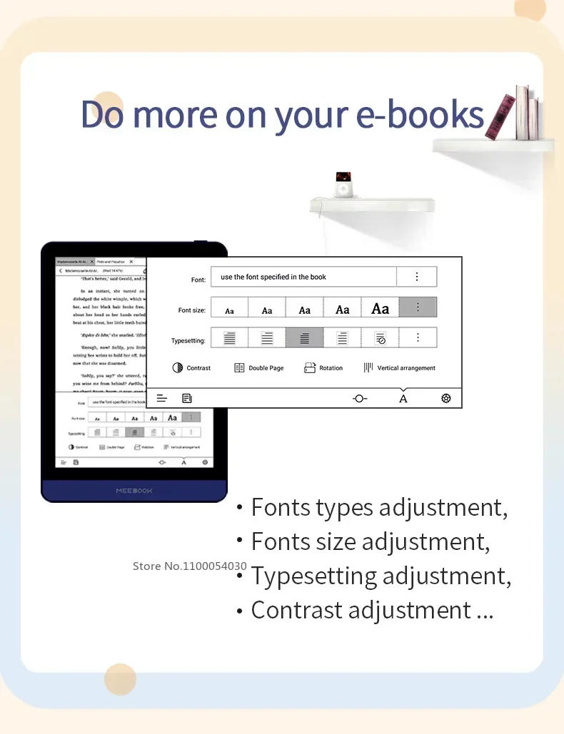 Description Picture 6 of itemOriginal Meebook M6 E-book Reader 6 inch E-ink 300PPI Screen Ereader with Dual Color Frontlight 3G/32GB Android 11 EBook Reader