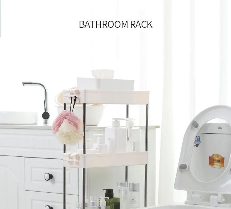 Description Picture 3 of itemKitchen Small Gap Storage Rack Four-story Kitchen Narrow Cabinet Living Room Floor Partition Frame Home Bathroom Cabinet