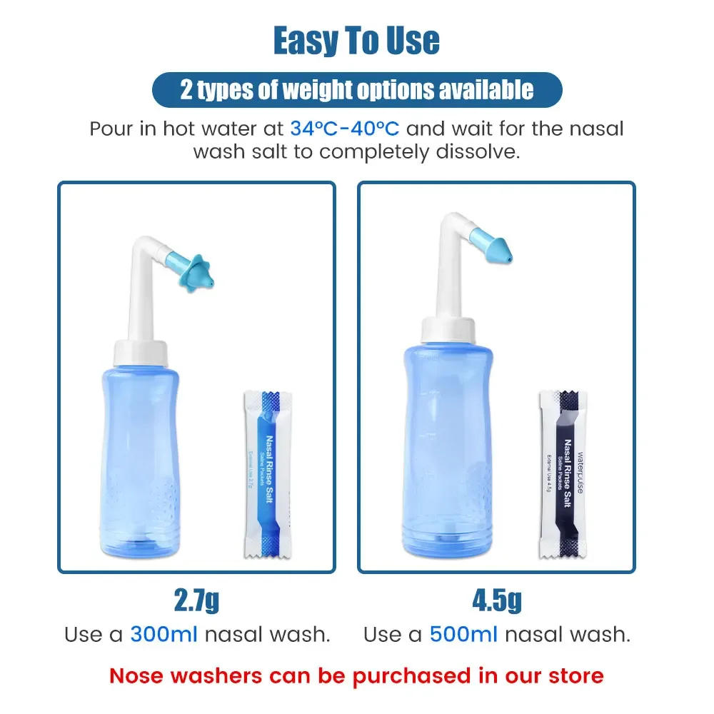 Description Picture 6 of item30PCS Waterpulse 2.7g 4.5g Nasal Wash Salt Rinse Mix Allergic Rhinitis Nose Cavity Protector Irrigation Adult Kid Nose Cleaner