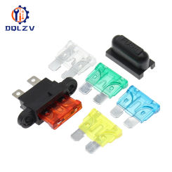 Waterproof Auto Standard Middle Fuse Holder + Car Boat Truck ATC ATO Blade Fuse 5A 7.5A 10A 15A 20A 25A 30A 35A 40A