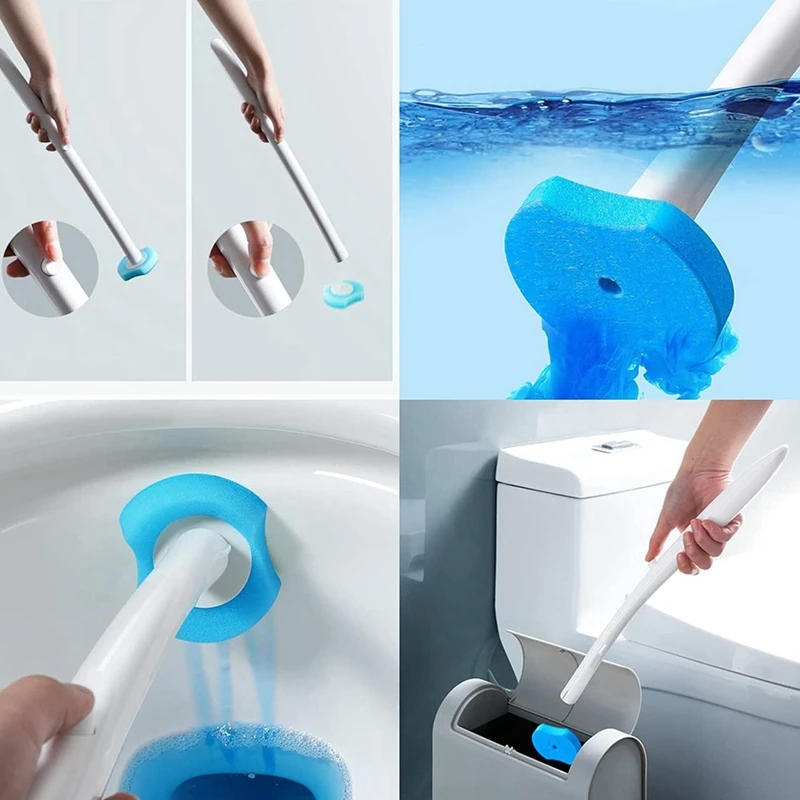 Description Picture 6 of itemToilet Brush,Wall-Mounted Toilet Brush,With Toilet Brush Holder & 16 Disposable Cleaning Brush Heads,For Bathroom Toilet