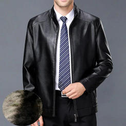 2023 New Genuine Plush Thicken Coats Autumn Winter Warm Loose Leather Jacket Turn-Down Collar High Quality Male Casual Outerwear