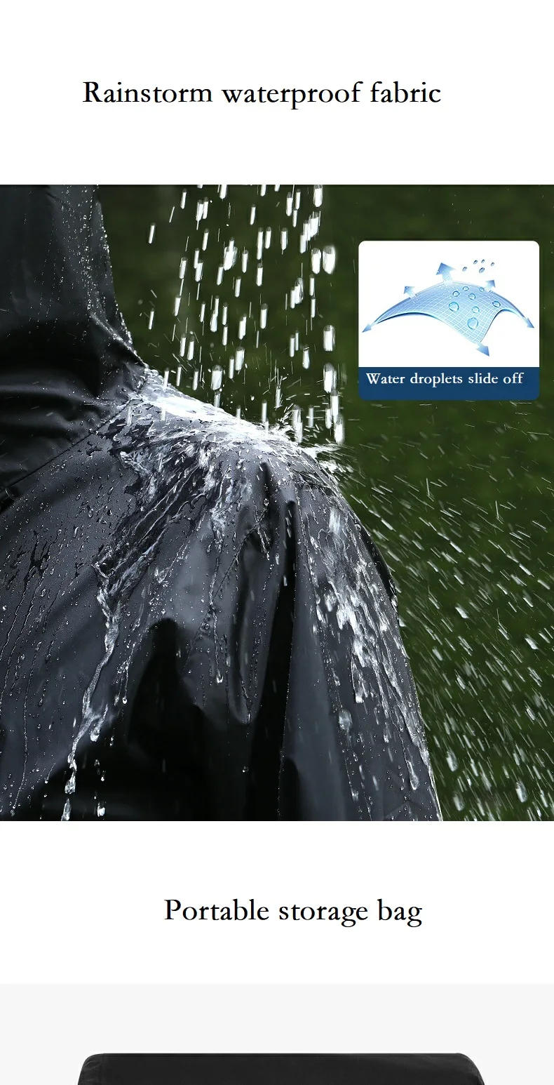 Description Picture 3 of itemPGM Raincoat and Rainpants Suit Unisex Full Body Rainstorm Prevention Jacket Women Men Hooded Split Raincoat Golf Long Pants