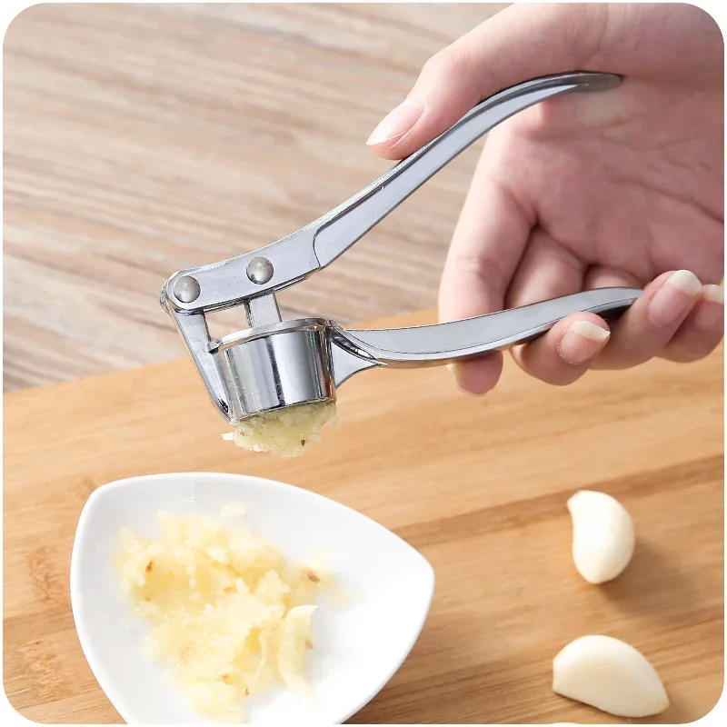 Description Picture 2 of itemStainless Steel Garlic Press Crusher Mincer Handheld Garlic Smasher Squeezer Manual Press Grinding Tool Kitchen Accessories