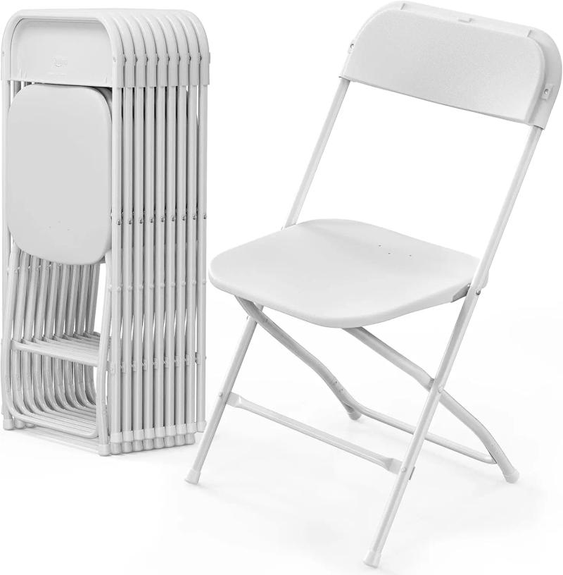 Description Picture 2 of item10 Pack Plastic Folding Chair, 300lb Capacity, Portable Commercial Chair with Steel Frame for Home Office Wedding Party Indoor