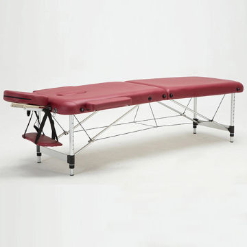 Portable Foldable Salon Furniture Tattoo Spa Bifold Leather Metal Beauty Massage Bed Table  With Bag U Headrest Facial Patio