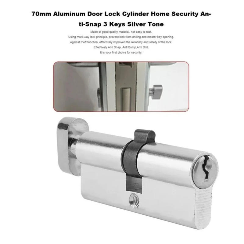 Description Picture 5 of itemDoor Lock Cylinder With 3 Keys Entrance Aluminum Door Lock Home Security Interior Bedroom Lock Cylinder