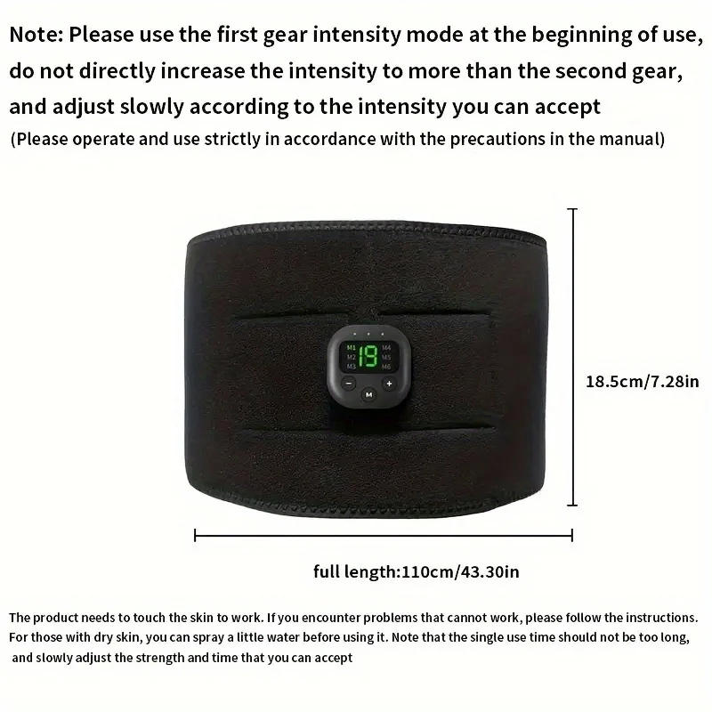 Description Picture 5 of itemRechargeable Body Massager Belt, Abdominal Trainer Muscle , Smart Fitness Vibration Belt Unisex Man And Woman Gift Fitness Trai