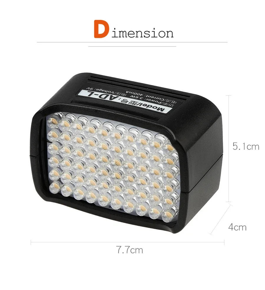 Description Picture 5 of itemGodox AD-L LED Light Head Dedicated for AD200 Portable Outdoor Pocket Flash Accessories 60PCS LED Lamp