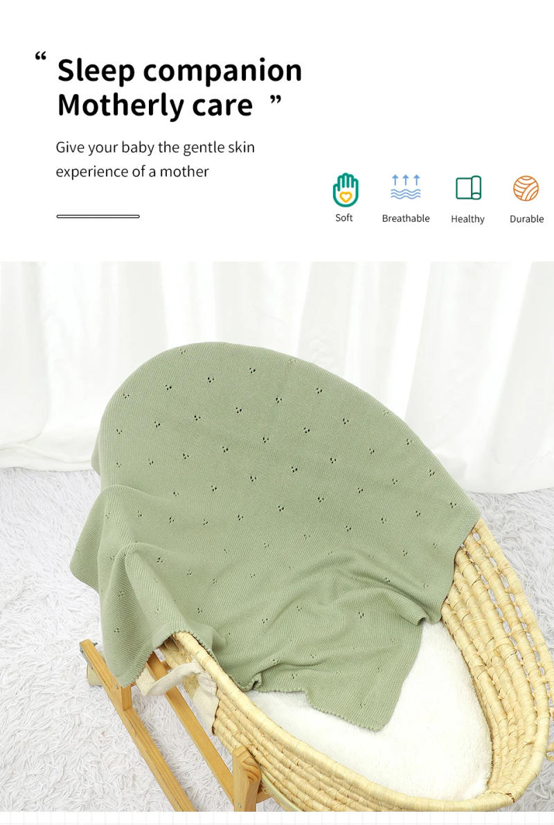 Description Picture 4 of itemBaby Blankets Super Soft Neworn Infant Babies Boys Girls Cotton Knit Sleep Quilts Covers for Stroller 90*70cm Kids Throwing Mats