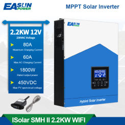 EASUN POWER 2.2KVA 2000VA Hybrid Solar Inverter 12V 220V 50/60Hz Pure Sine Wave Hybrid Inverter 60A MPPT Solar Charge Controller